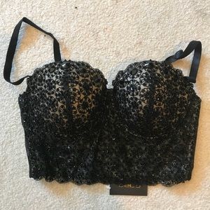 NWT Bebe beaded Black Bra